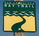 Bay Trail sign along trail in Fremont